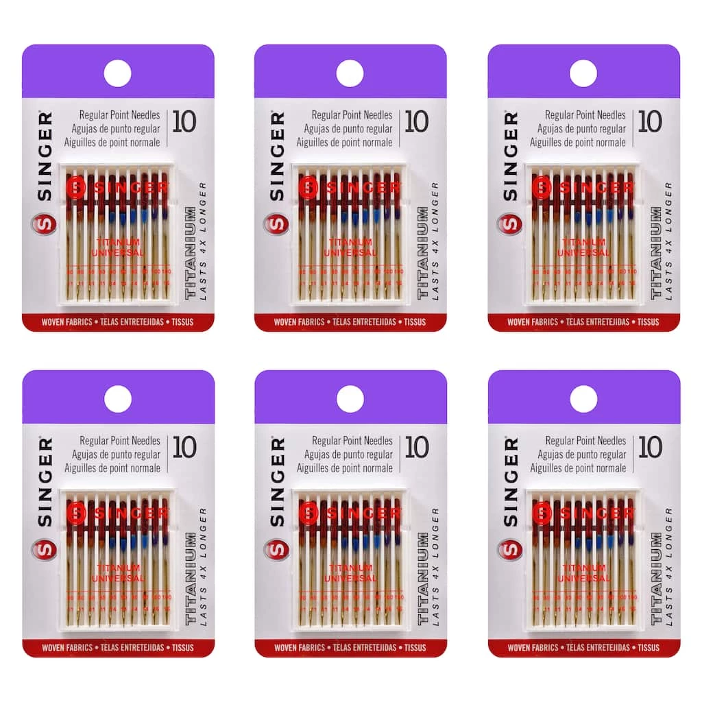 Cheapest ❤️ Singer® Universal Regular Point Titanium Needles, 60ct. 🤩 1 Cheapest ❤️ Singer® Universal Regular Point Titanium Needles, 60ct. 🤩