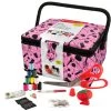Flash Sale 👏 Singer® Pink & Black Notions Pattern Sewing Basket Kit ❤️