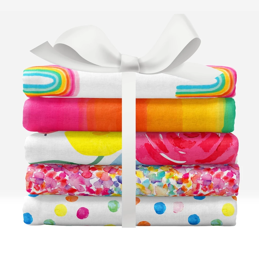 Hot Sale ⭐ SINGER Rainbow Day Cotton Fabric Fat Quarters ❤️ 1 Hot Sale ⭐ SINGER Rainbow Day Cotton Fabric Fat Quarters ❤️