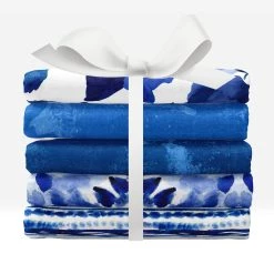 Best Pirce ✨ SINGER China Blue Batiks Cotton Fabric Fat Quarters 🌟