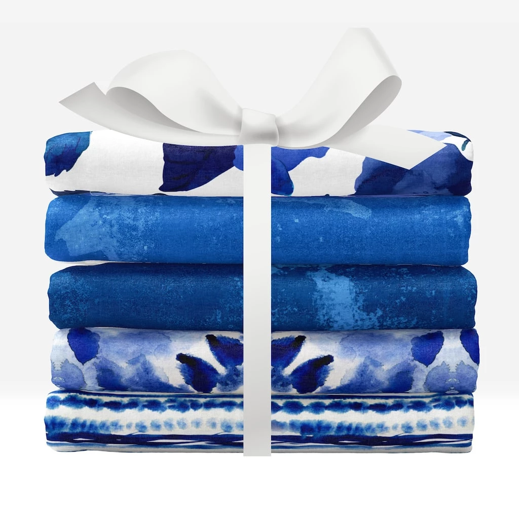 Best Pirce ✨ SINGER China Blue Batiks Cotton Fabric Fat Quarters 🌟 1 Best Pirce ✨ SINGER China Blue Batiks Cotton Fabric Fat Quarters 🌟