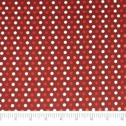 Promo 💯 SINGER 🎄 Christmas Holiday Red And White Dots Cotton Fabric 👍