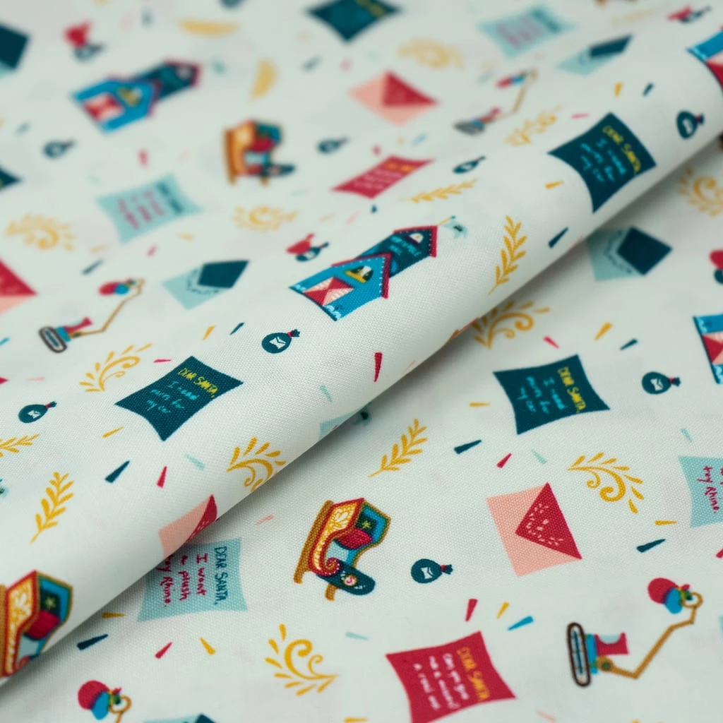 Promo ๐งจ SINGER ๐ Christmas Houses Letters Print Cotton Fabric ๐ 2 Promo ๐งจ SINGER ๐ Christmas Houses Letters Print Cotton Fabric ๐ - Image 2