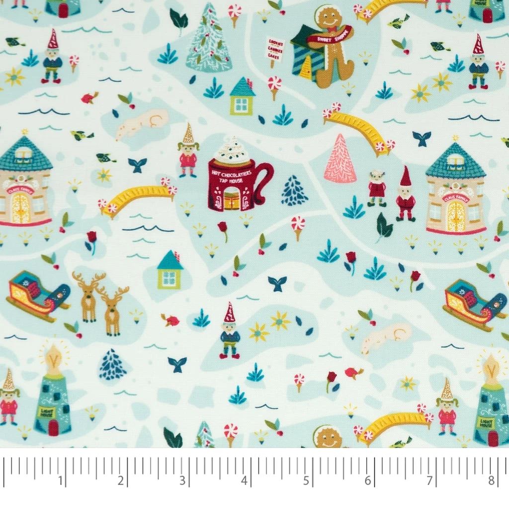Outlet โค๏ธ SINGER ๐ Christmas Santa Village Cotton Print Fabric ๐ 1 Outlet โค๏ธ SINGER ๐ Christmas Santa Village Cotton Print Fabric ๐