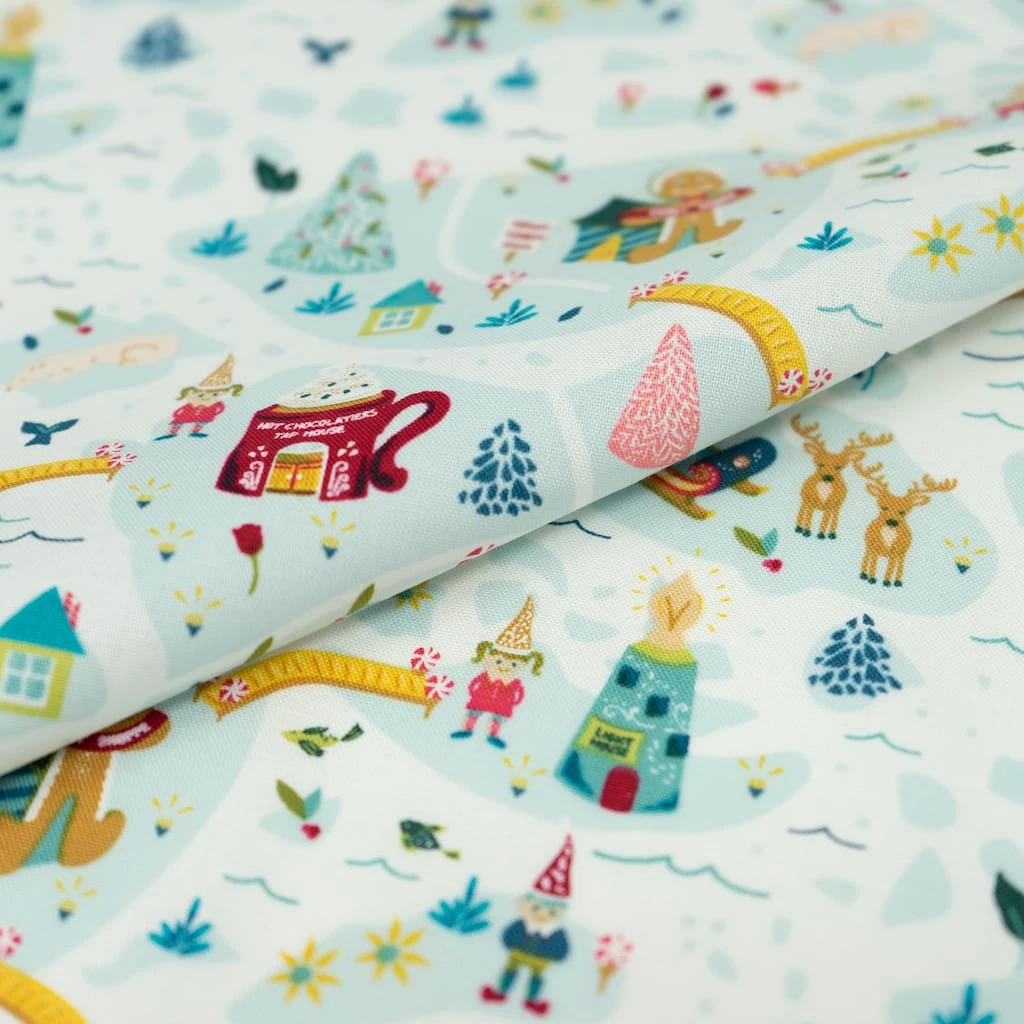Outlet โค๏ธ SINGER ๐ Christmas Santa Village Cotton Print Fabric ๐ 2 Outlet โค๏ธ SINGER ๐ Christmas Santa Village Cotton Print Fabric ๐ - Image 2