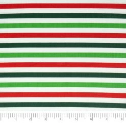 Discount 👏 SINGER ❄ Christmas Stripes Cotton Fabric 🛒