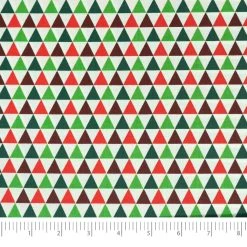 Best deal 😀 SINGER 🔔 Christmas Triangles Print Cotton Fabric 🔔
