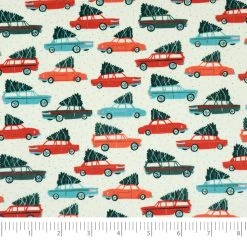 Best deal 🤩 SINGER 🎁 Christmas Holiday Cars Cotton Fabric ⌛