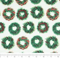 Outlet 👏 SINGER 🎅 Christmas Wreaths Cotton Fabric ✨