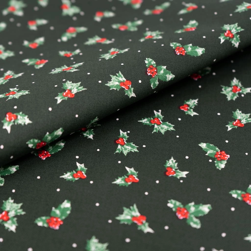 Discount 🛒 SINGER 🎅 Christmas Holiday Holly Cotton Fabric 🌟 2 Discount 🛒 SINGER 🎅 Christmas Holiday Holly Cotton Fabric 🌟 - Image 2