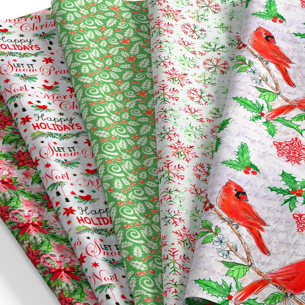 Best deal 🥰 SINGER 🔔 Christmas Cardinals 5 Piece Fat Quarter Bundle 🤩 2 Best deal 🥰 SINGER 🔔 Christmas Cardinals 5 Piece Fat Quarter Bundle 🤩 - Image 2