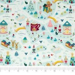 Flash Sale 🔥 SINGER 🎄 Christmas Santa's Village 5 Piece Fat Quarter Bundle 🔔 -Deals Singer Store D508188S 3