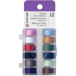 Best deal 🔥 SINGER® Multicolor Class 15 Threaded Bobbins, 12ct. ✔️