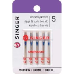 Hot Sale 🔥 SINGER® Size 90 Embroidery Machine Needles, 5ct. ⭐