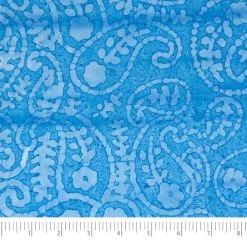 Cheapest 🛒 SINGER® Batik Corn Flower Blue Paisley Cotton Fabric ⭐
