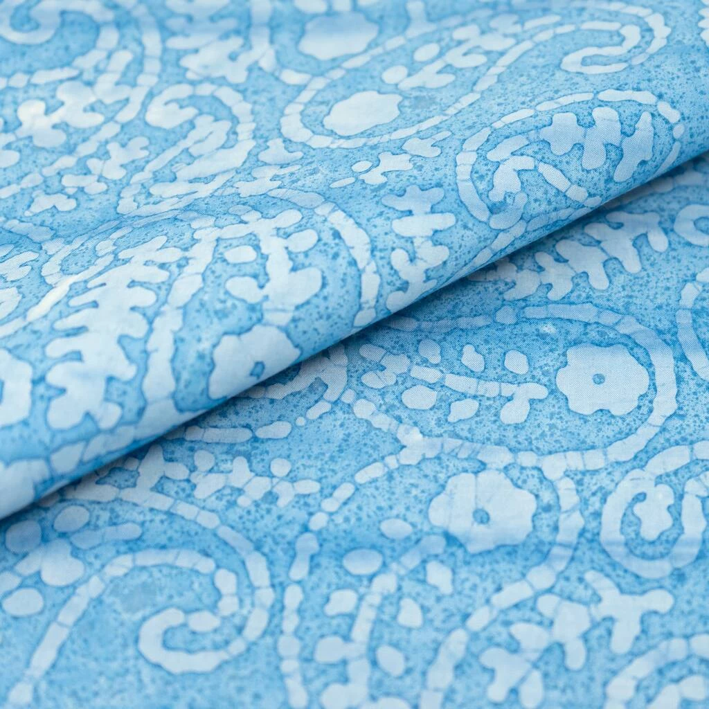Cheapest 🛒 SINGER® Batik Corn Flower Blue Paisley Cotton Fabric ⭐ 2 Cheapest 🛒 SINGER® Batik Corn Flower Blue Paisley Cotton Fabric ⭐ - Image 2