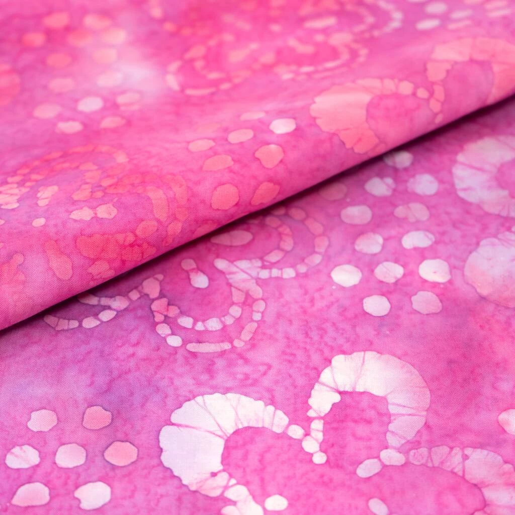 Cheap 🥰 SINGER® Batik Pink Flower Cotton Fabric 🎁 2 Cheap 🥰 SINGER® Batik Pink Flower Cotton Fabric 🎁 - Image 2