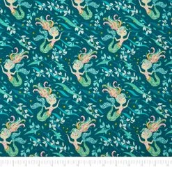 New 😉 SINGER® Mermaid Designed by Denise Palmer Cotton Fabric Bundle ✔️ -Deals Singer Store D601215S 5