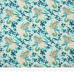 Buy ✨ SINGER Denise Palmer Aqua Mermaid Cotton Fabric 🔥