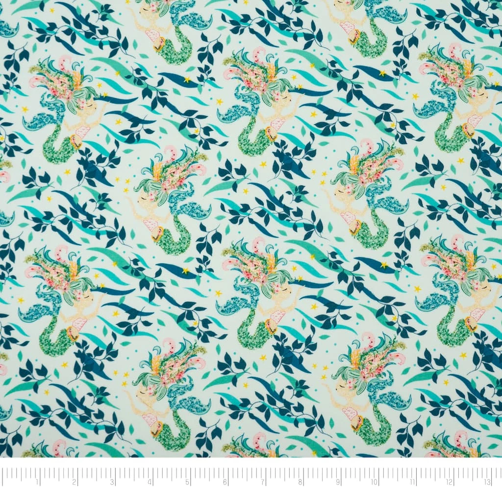 Buy ✨ SINGER Denise Palmer Aqua Mermaid Cotton Fabric 🔥 1 Buy ✨ SINGER Denise Palmer Aqua Mermaid Cotton Fabric 🔥