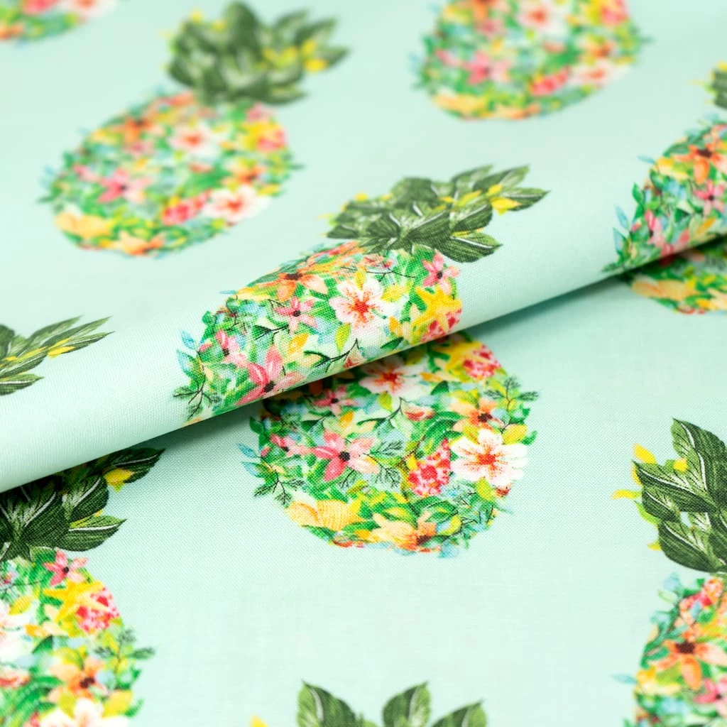 Best Pirce 🧨 SINGER Denise Palmer Pineapple Floral Cotton Fabric ❤️ 2 Best Pirce 🧨 SINGER Denise Palmer Pineapple Floral Cotton Fabric ❤️ - Image 2
