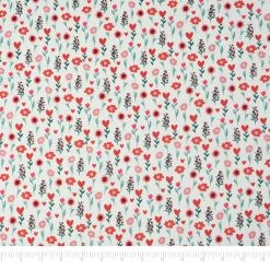 Coupon ✔️ SINGER Red Flower Cotton Fabric ❤️