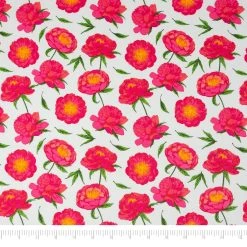 New 🌟 SINGER Pink Floral Cotton Fabric ❤️