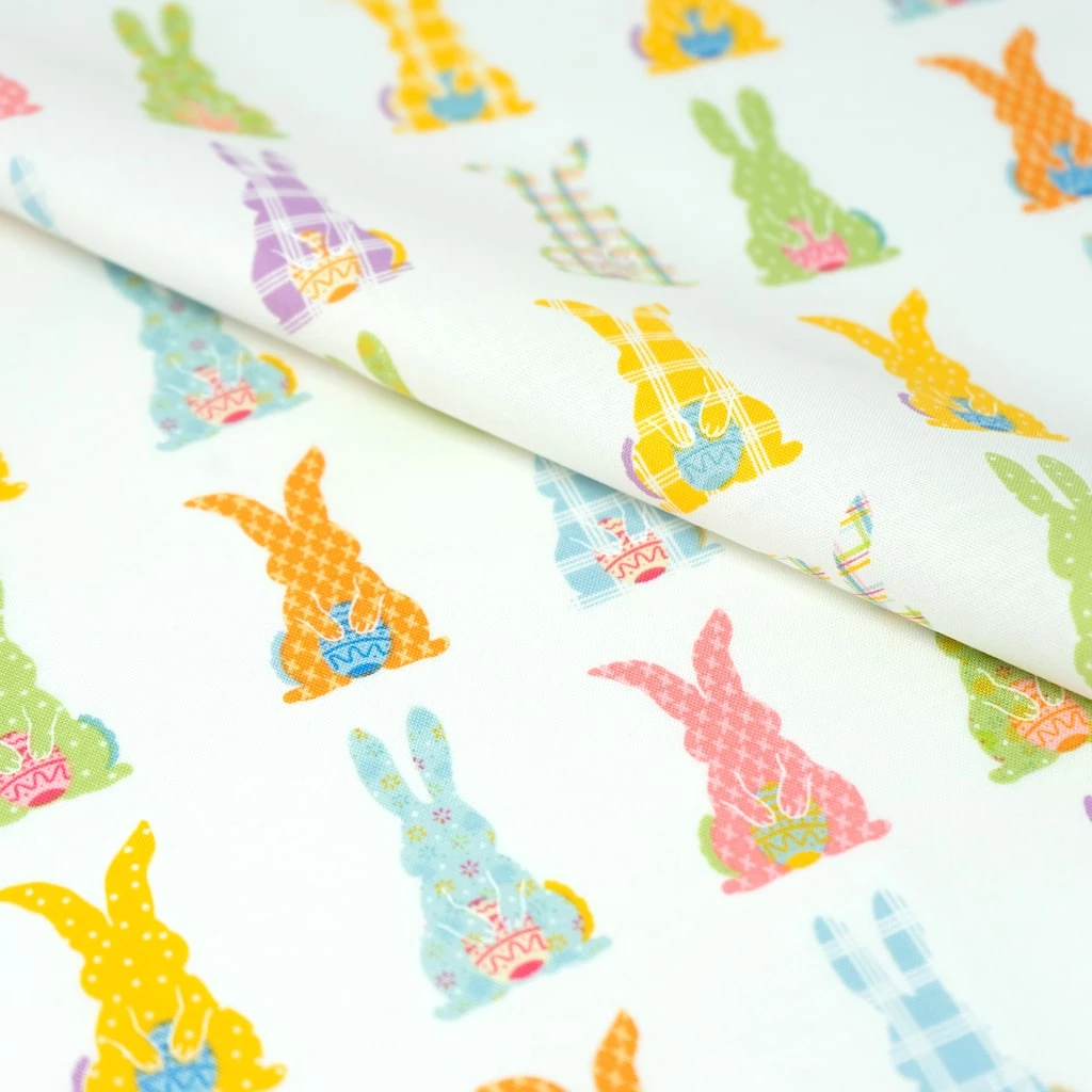Buy 💯 SINGER Colorful Bunny Cotton Fabric 🌟 2 Buy 💯 SINGER Colorful Bunny Cotton Fabric 🌟 - Image 2