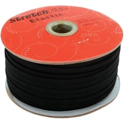 Coupon ⭐ Stretchrite Black Braided Elastic, 0.25" x 100yd. by Singer ✔️
