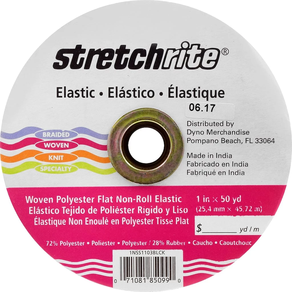 Promo ๐ Stretchrite Black Woven Polyester Flat Non-Roll Elastic, 1" x 50yd. by Singer ๐ 1 Promo ๐ Stretchrite Black Woven Polyester Flat Non-Roll Elastic, 1" x 50yd. by Singer ๐