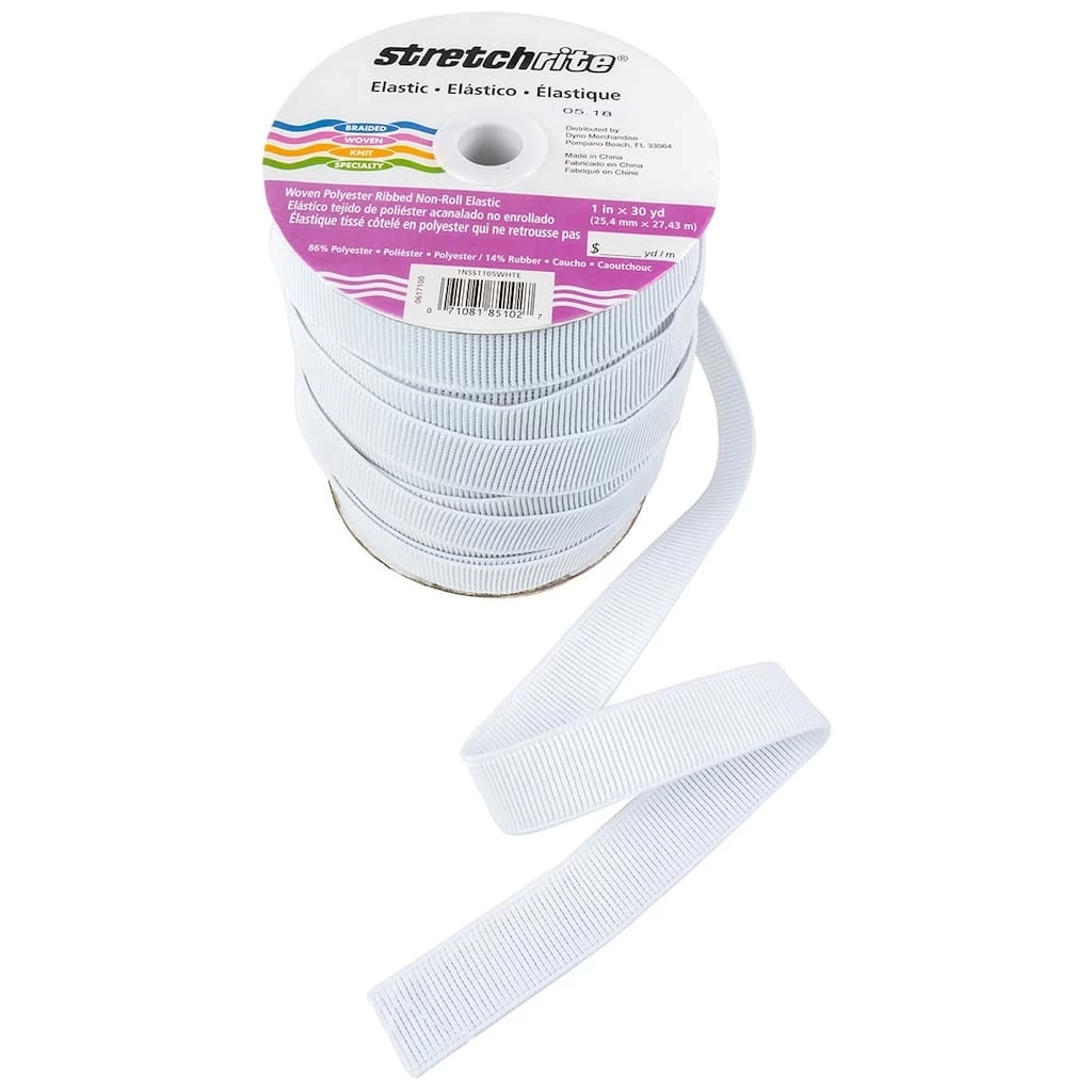 Buy ⌛ Stretchrite White Woven Polyester Ribbed Non-Roll Elastic, 1" x 30yd. by Singer ✔️ 2 Buy ⌛ Stretchrite White Woven Polyester Ribbed Non-Roll Elastic, 1" x 30yd. by Singer ✔️ - Image 2