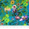 Coupon ✔️ SINGER Teal Flamingo Flowers Cotton Fabric 🎉