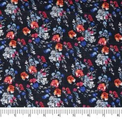 New 🥰 SINGER Navy Floral Cotton Lawn Fabric 🧨