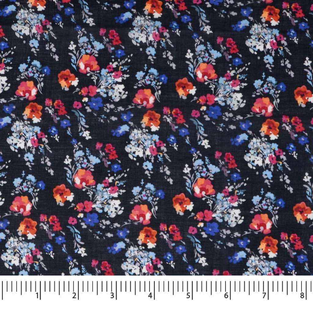 New 🥰 SINGER Navy Floral Cotton Lawn Fabric 🧨 1 New 🥰 SINGER Navy Floral Cotton Lawn Fabric 🧨