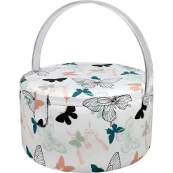 Best Sale 👍 SINGER® Premium Large Butterfly Print Round Sewing Basket with Zipper Pouch ⌛ -Deals Singer Store D647638S 7