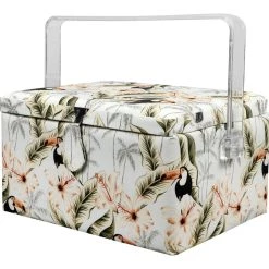 Promo 🥰 SINGER® Premium Large Toucan Print Tackle Sewing Basket with Notions Sewing Kit & Pin Cushion 😍 -Deals Singer Store D647640S 7