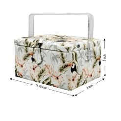 Promo 🥰 SINGER® Premium Large Toucan Print Tackle Sewing Basket with Notions Sewing Kit & Pin Cushion 😍 -Deals Singer Store D647640S 8