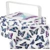 Hot Sale 😉 SINGER® Large Butterfly Print Sewing Basket with Zipper Pouch ❤️