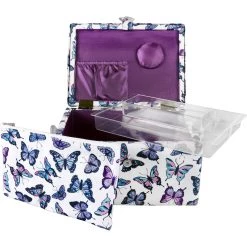 Hot Sale 😉 SINGER® Large Butterfly Print Sewing Basket with Zipper Pouch ❤️ -Deals Singer Store D647641S 3