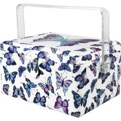 Hot Sale 😉 SINGER® Large Butterfly Print Sewing Basket with Zipper Pouch ❤️ -Deals Singer Store D647641S 7