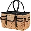 Brand new 🧨 SINGER® Large Tan & Black Polka Dot Print Sewing & Craft Collapsible Storage Tote Caddy ⭐