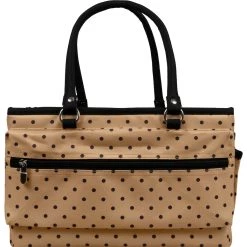 Brand new 🧨 SINGER® Large Tan & Black Polka Dot Print Sewing & Craft Collapsible Storage Tote Caddy ⭐ -Deals Singer Store D647645S 6