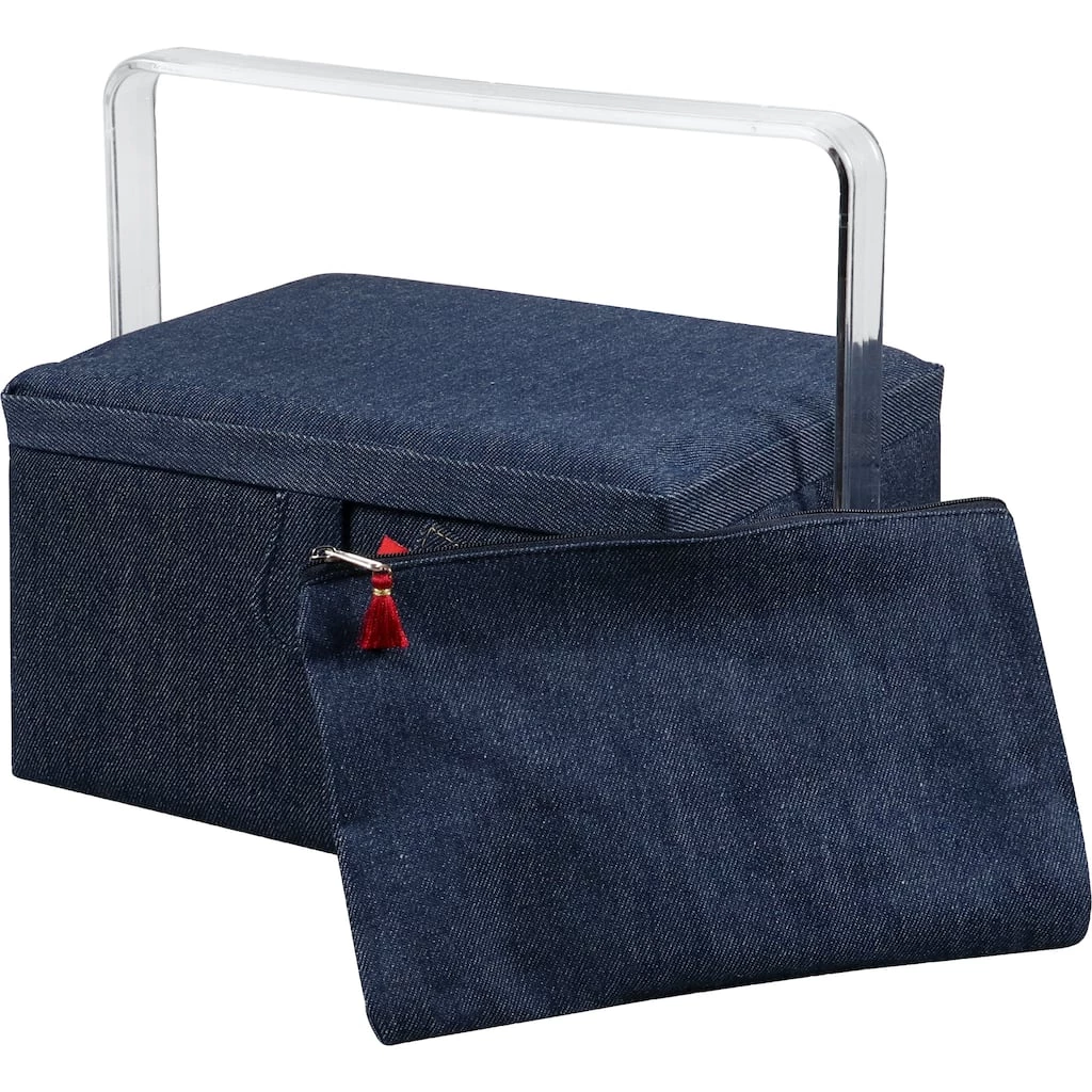 Budget ๐ SINGER® Large Denim Sewing Basket with Zipper Pouch ๐ 1 Budget ๐ SINGER® Large Denim Sewing Basket with Zipper Pouch ๐