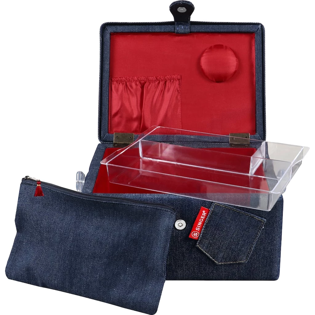 Budget ๐ SINGER® Large Denim Sewing Basket with Zipper Pouch ๐ 2 Budget ๐ SINGER® Large Denim Sewing Basket with Zipper Pouch ๐ - Image 2
