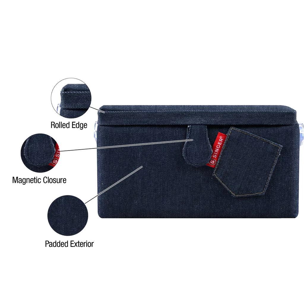 Budget ๐ SINGER® Large Denim Sewing Basket with Zipper Pouch ๐ 6 Budget ๐ SINGER® Large Denim Sewing Basket with Zipper Pouch ๐ - Image 6