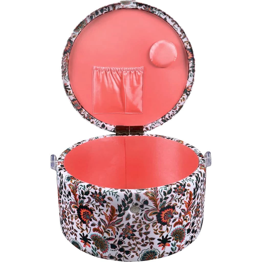 Best Pirce 😉 SINGER® Large Floral Paisley Print Round Sewing Basket & Zipper Pouch 😀 4 Best Pirce 😉 SINGER® Large Floral Paisley Print Round Sewing Basket & Zipper Pouch 😀 - Image 4