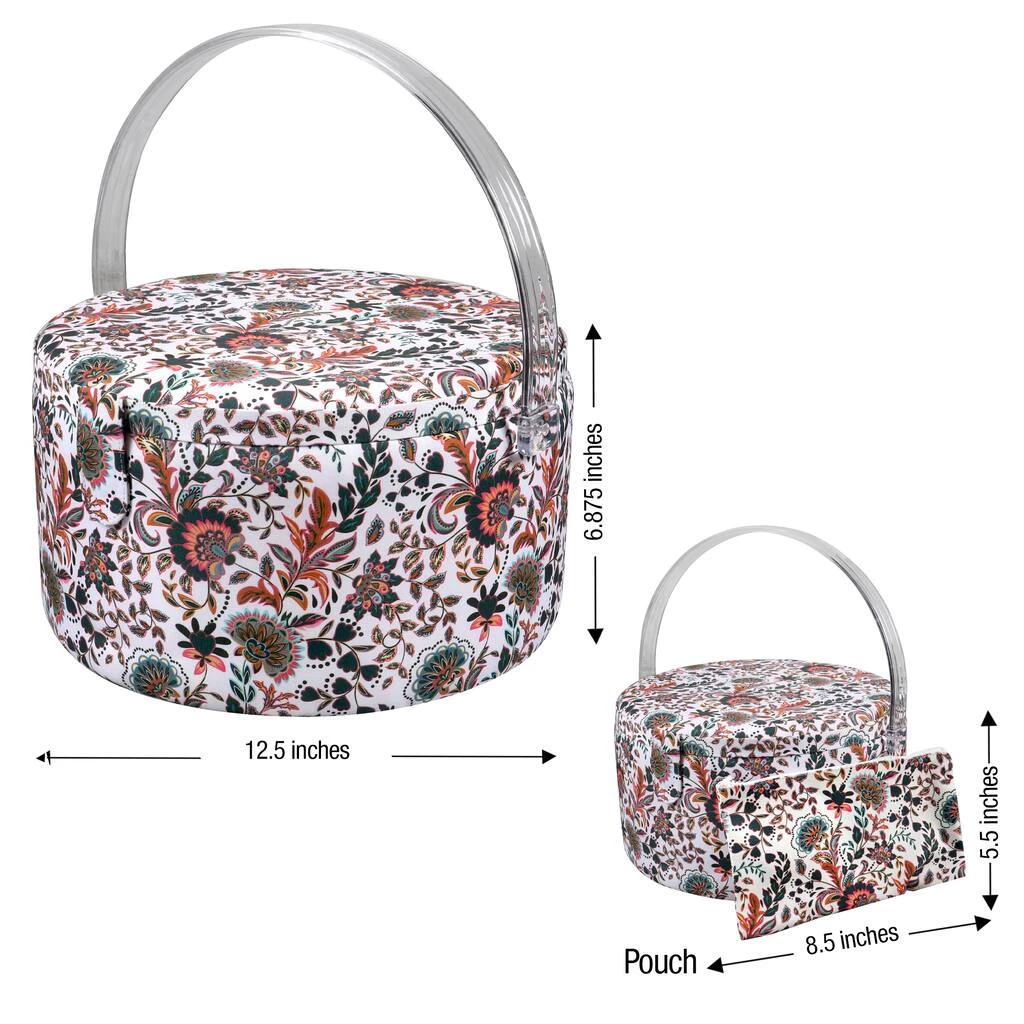 Best Pirce 😉 SINGER® Large Floral Paisley Print Round Sewing Basket & Zipper Pouch 😀 8 Best Pirce 😉 SINGER® Large Floral Paisley Print Round Sewing Basket & Zipper Pouch 😀 - Image 8