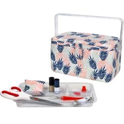 Deals ✨ SINGER® Large Leaf Print Tackle Sewing Basket Set 🔥