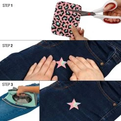 Best Pirce 💯 Singer® Decorative Print & Pastel DIY Iron-On Fabric Patch Kit with 1 Bonus Stencils 🎉 -Deals Singer Store D647859S 5