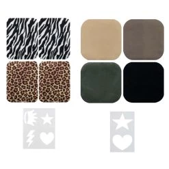 Cheapest 🧨 Singer® Animal Print & Khaki DIY Iron-On Fabric Patch Kit with 2 Bonus Stencils 👏